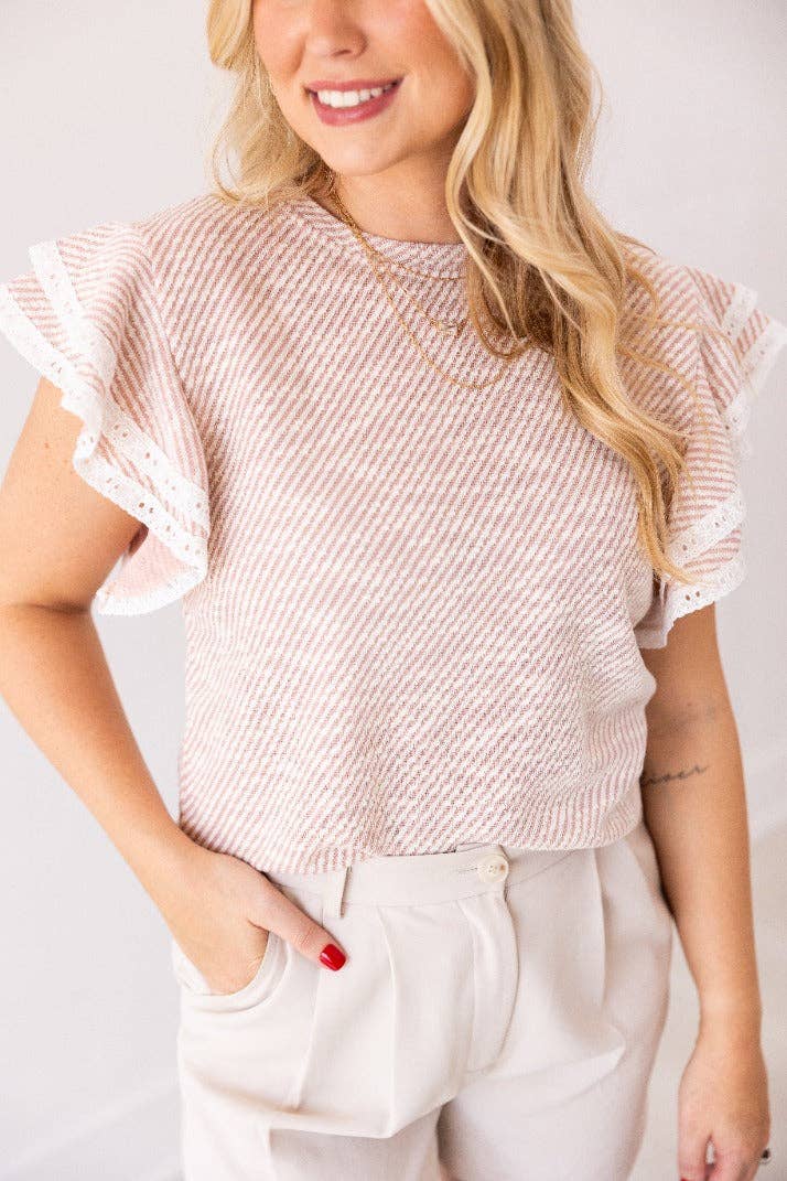 Dusty Rose Knit Top Trim