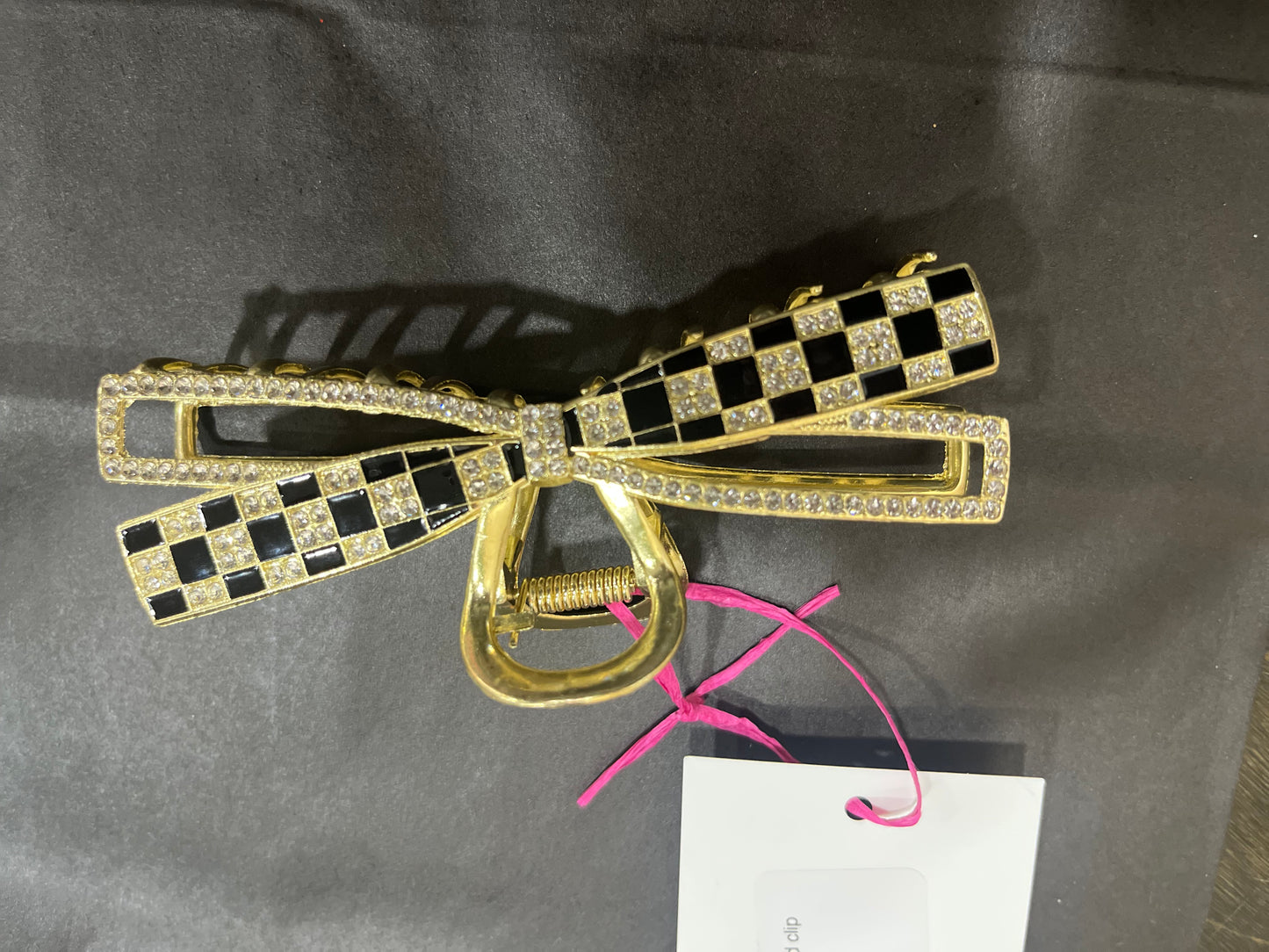Metal Black & Gold Bow shaped clip