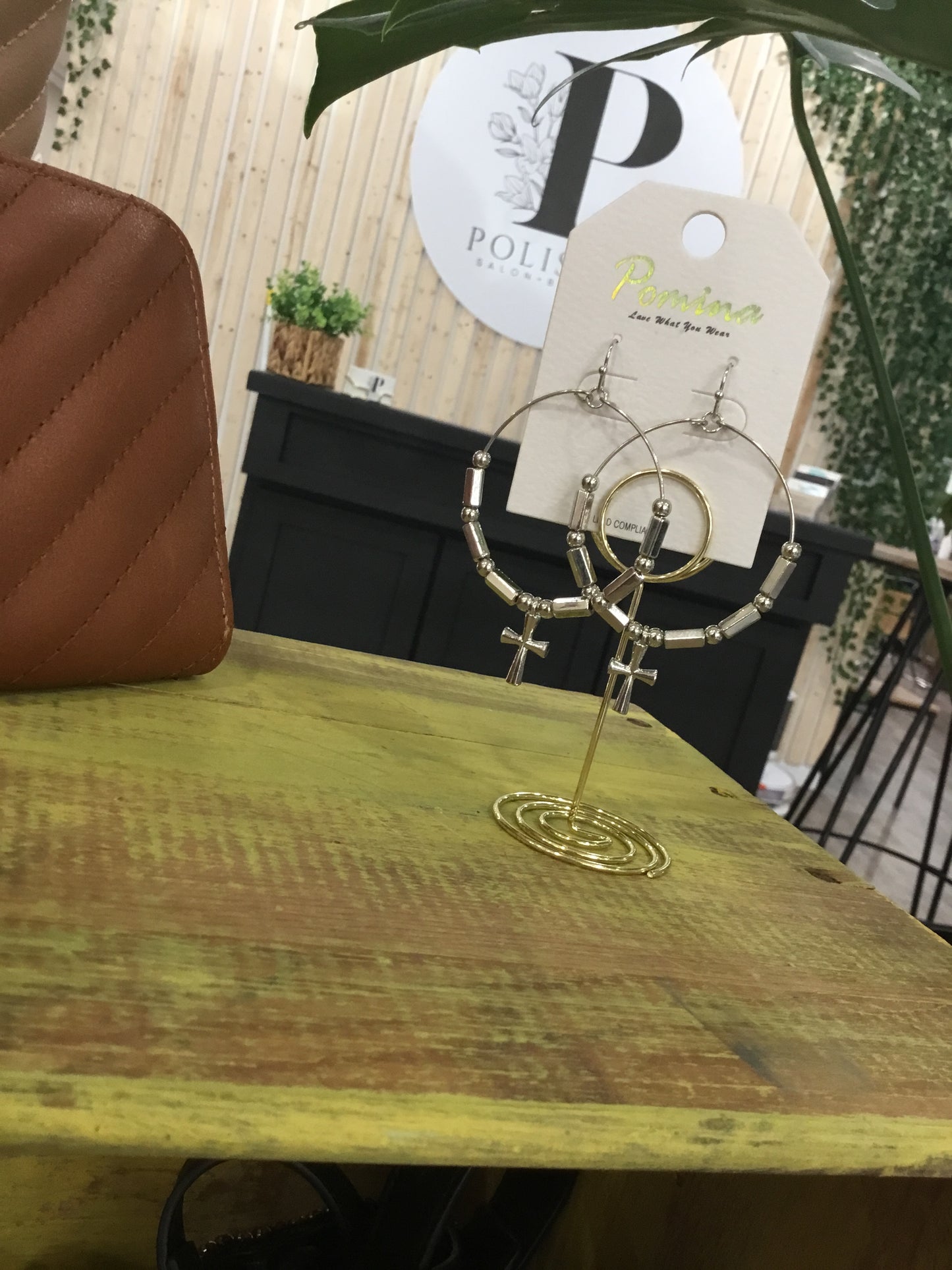 Cross dangle earrings