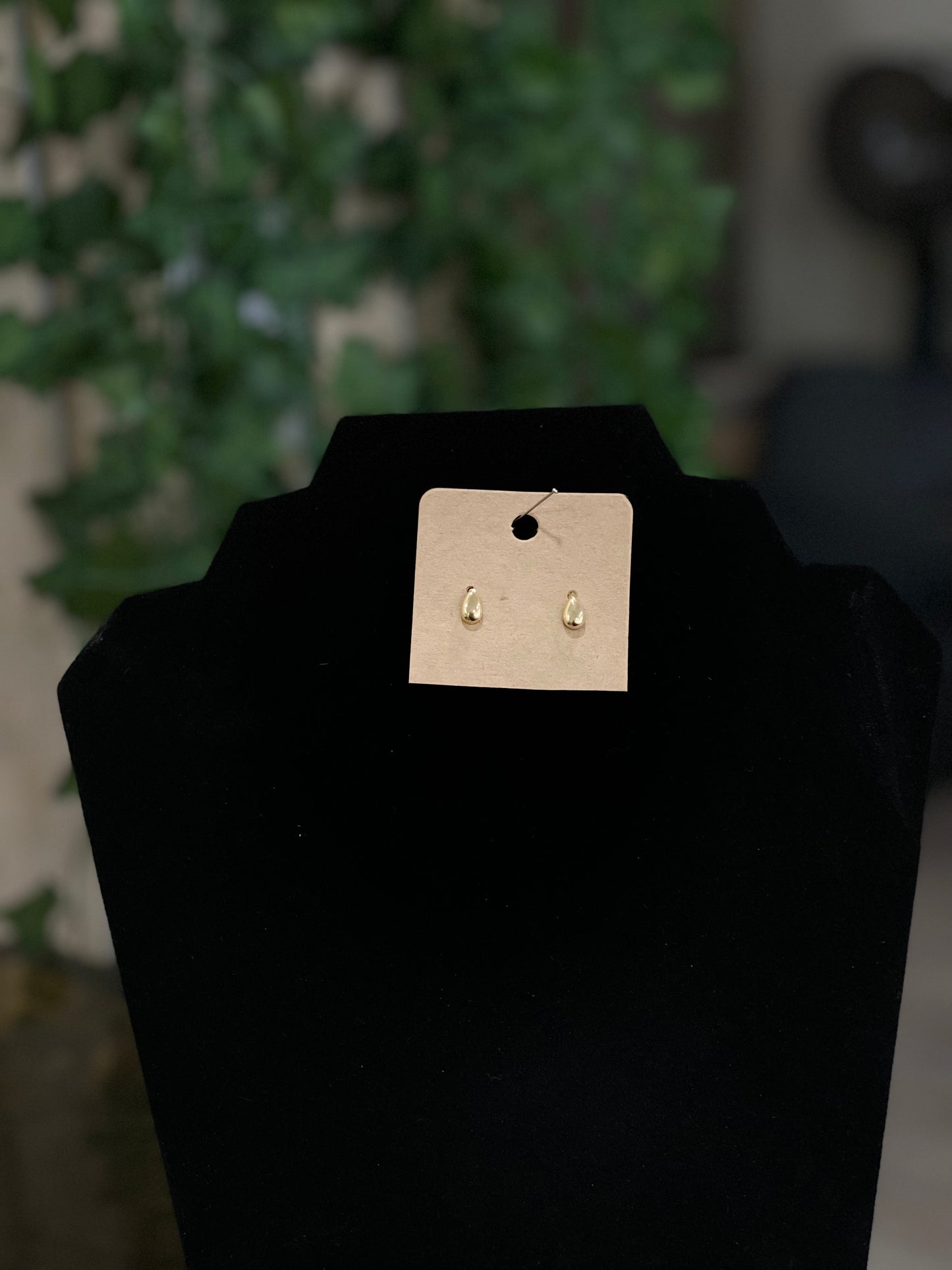 Golden Droplet Stud Earrings