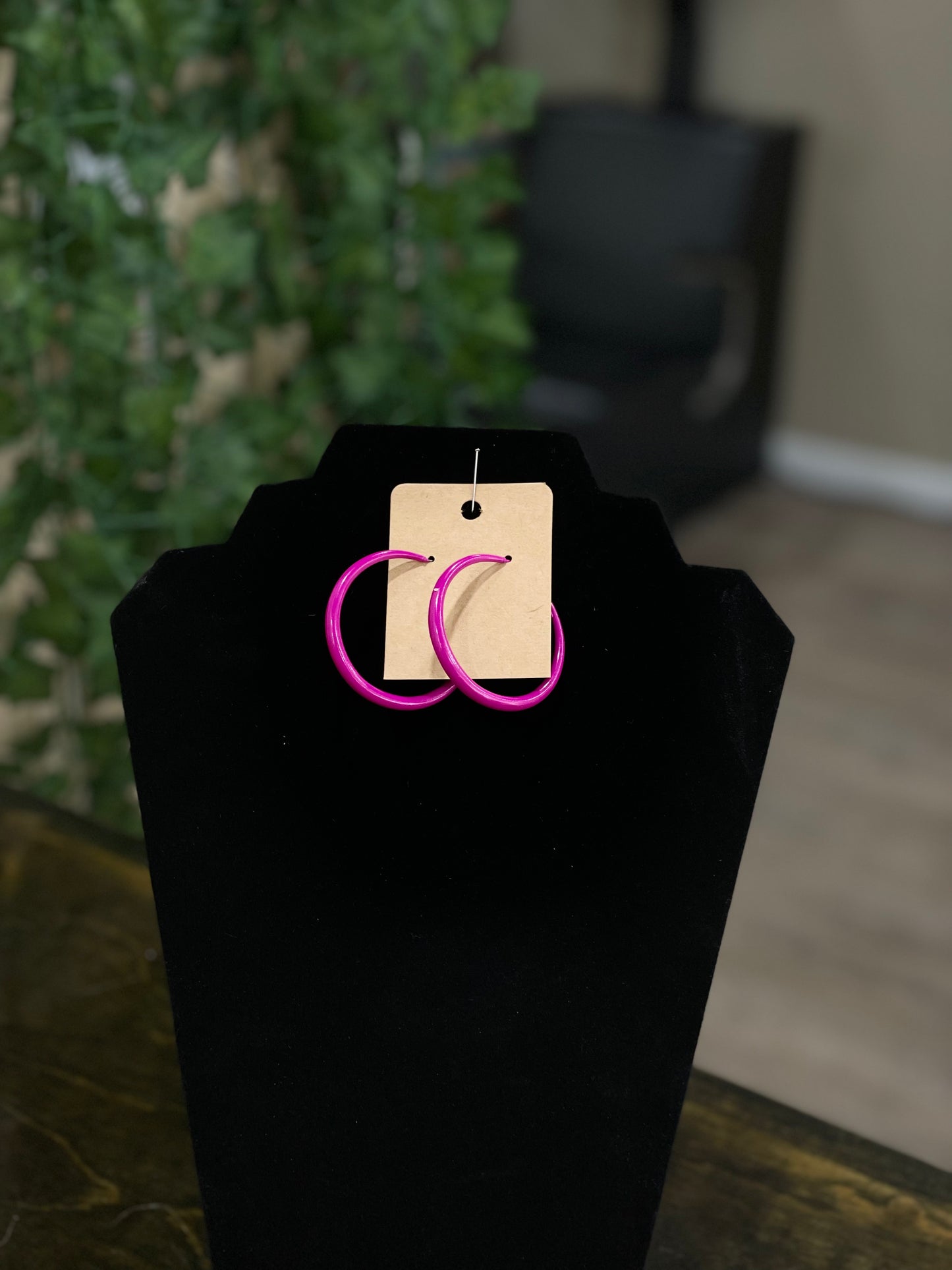 Fuchsia Hoop Earrings