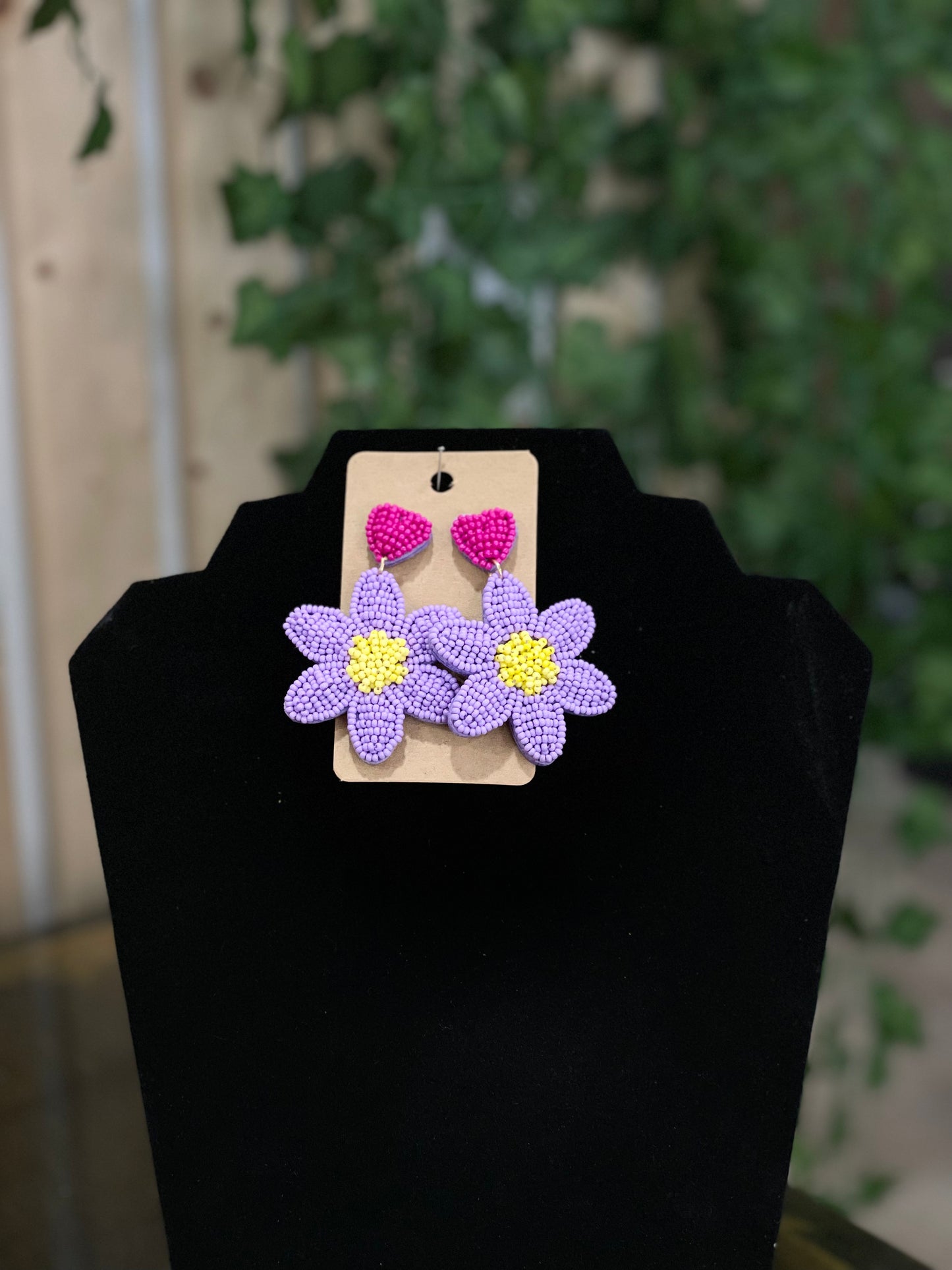 Purple Daisy Earrings