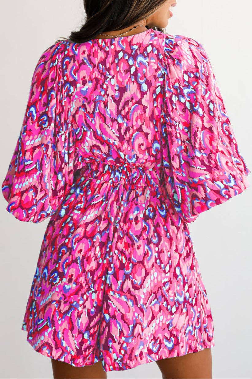 Abstract High Waist Romper