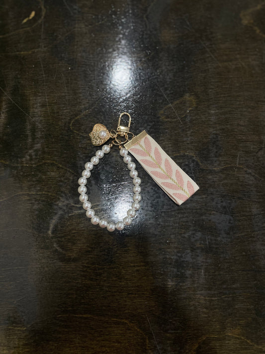 Pearl and Petals Keychain - pink