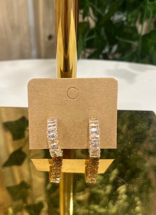 Diamond C Shaped Earrings