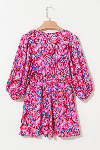 Abstract High Waist Romper
