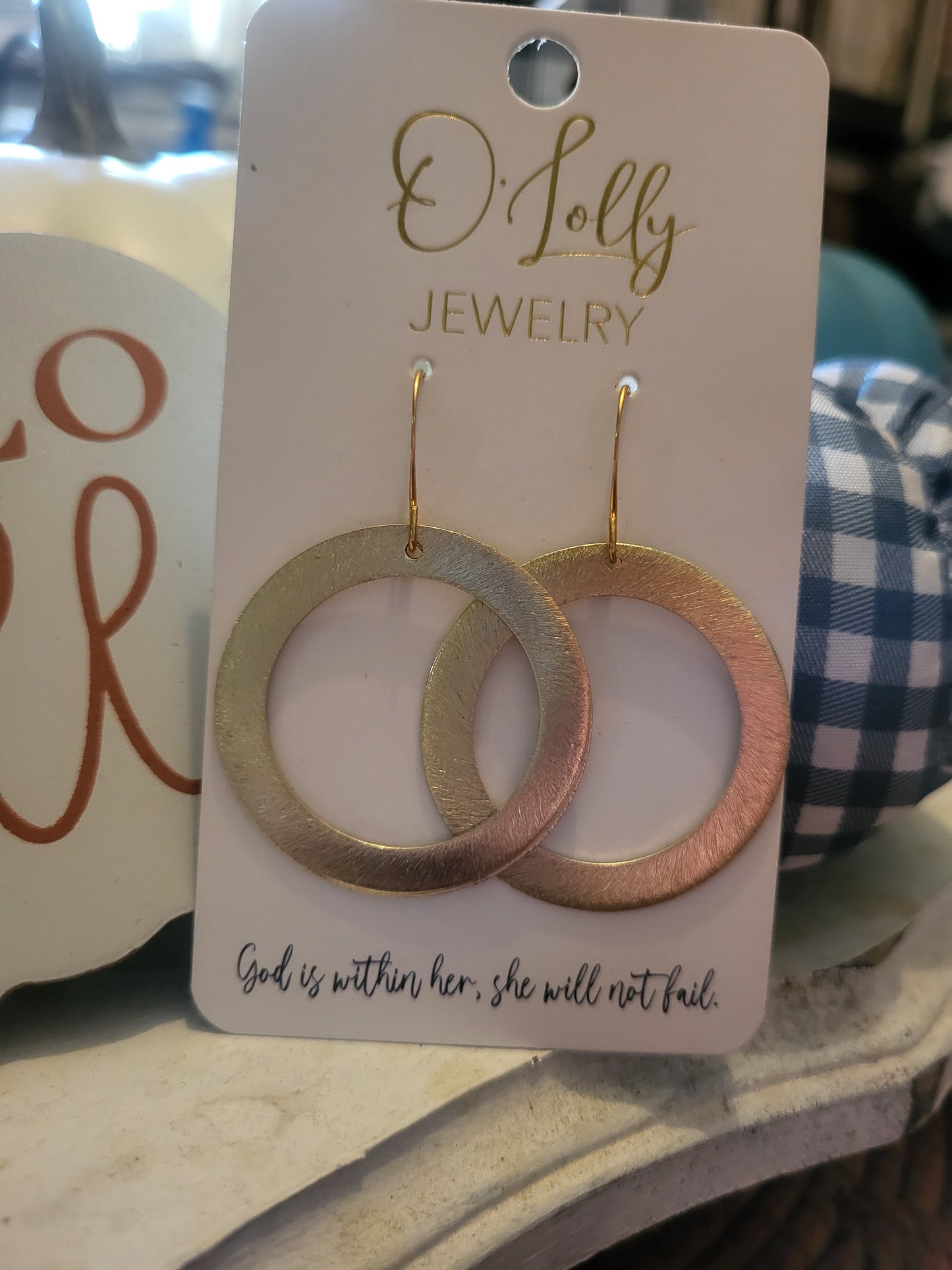 Golden hoop dangle earrings