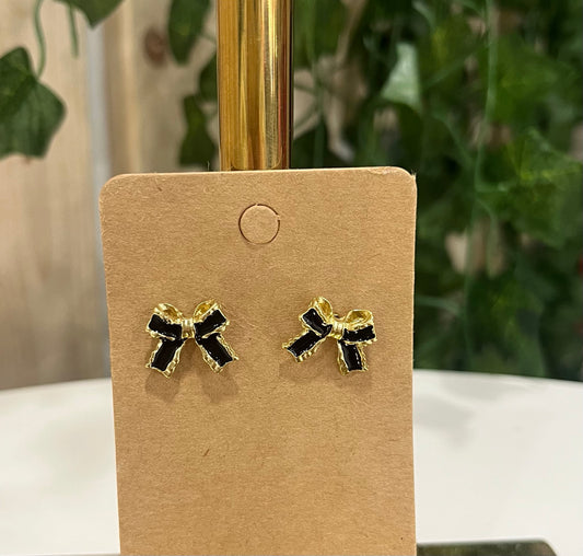 Black Bow Earrings