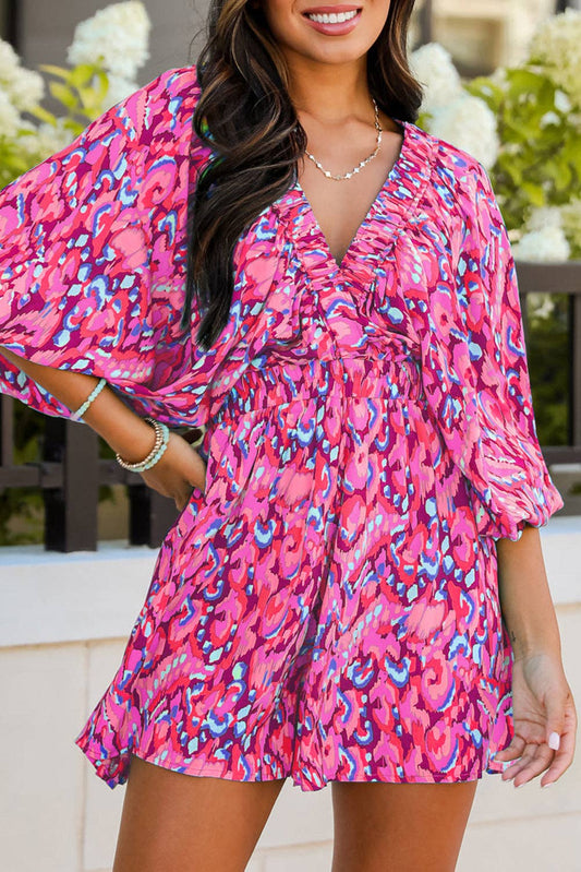Abstract High Waist Romper