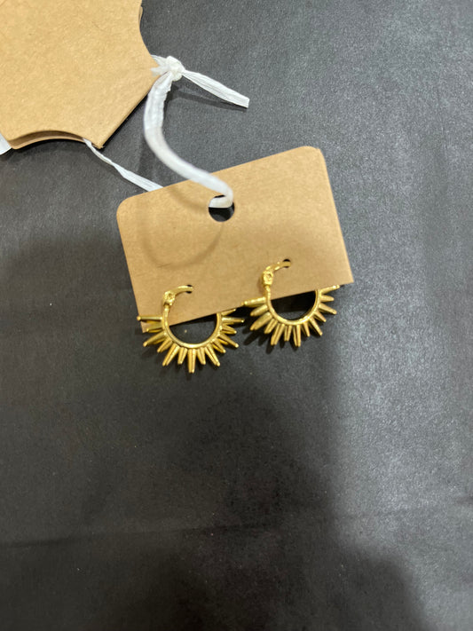 Starburst Hoop Gold Earrings