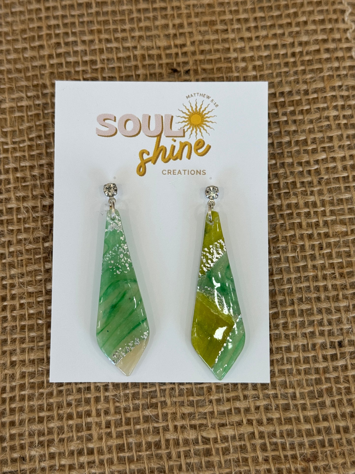 Green and pistachio clay earrings