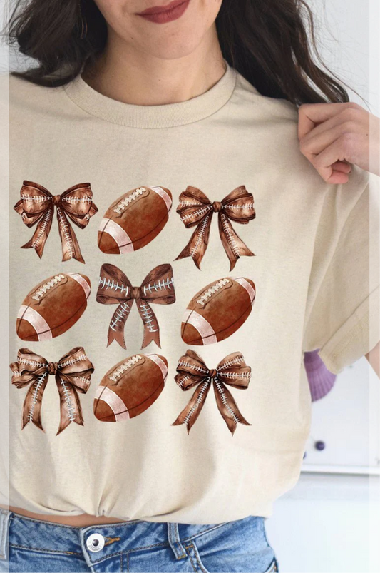 FOOTBALLS AND COQUETTE BOWS Tee