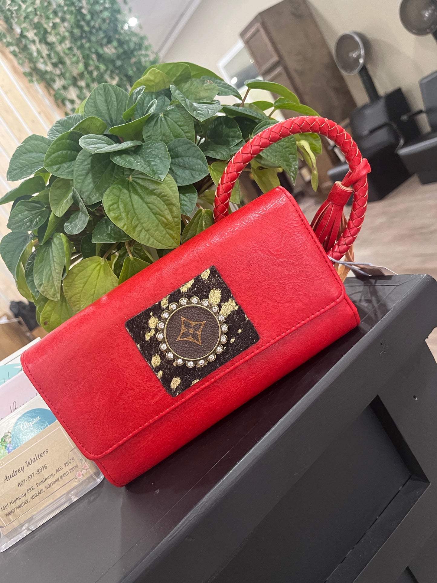 Reclaimed LV Large Clutch | Red