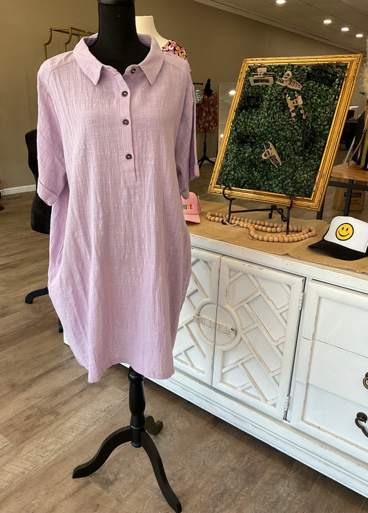 Zenana lavender dress with buttons
