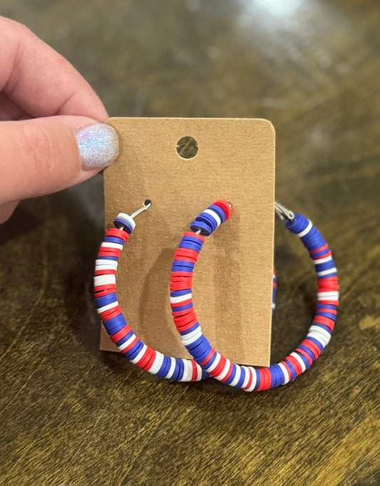 Patriotic Polymer Clay Hoops