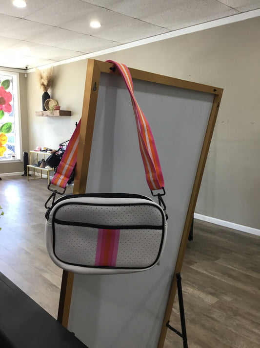 Neoprene crossbody white