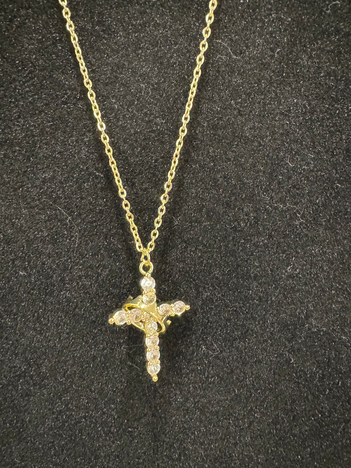 Gold cross with crown