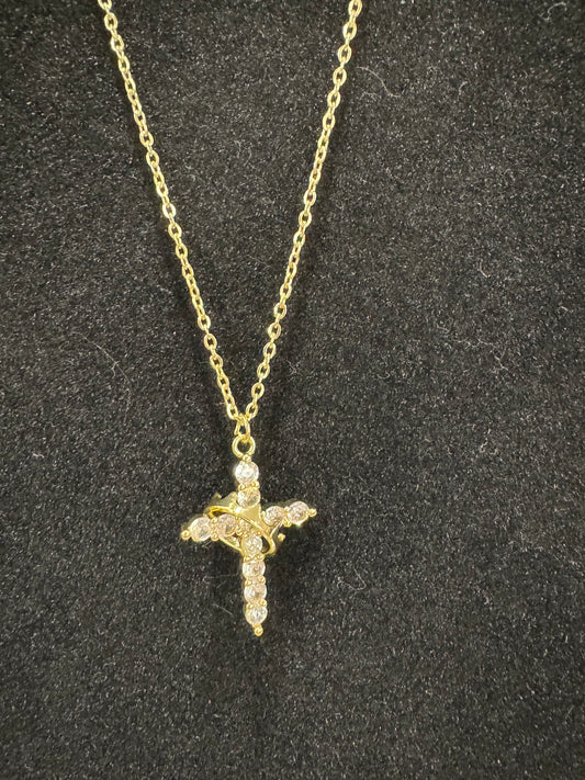 Gold cross with crown