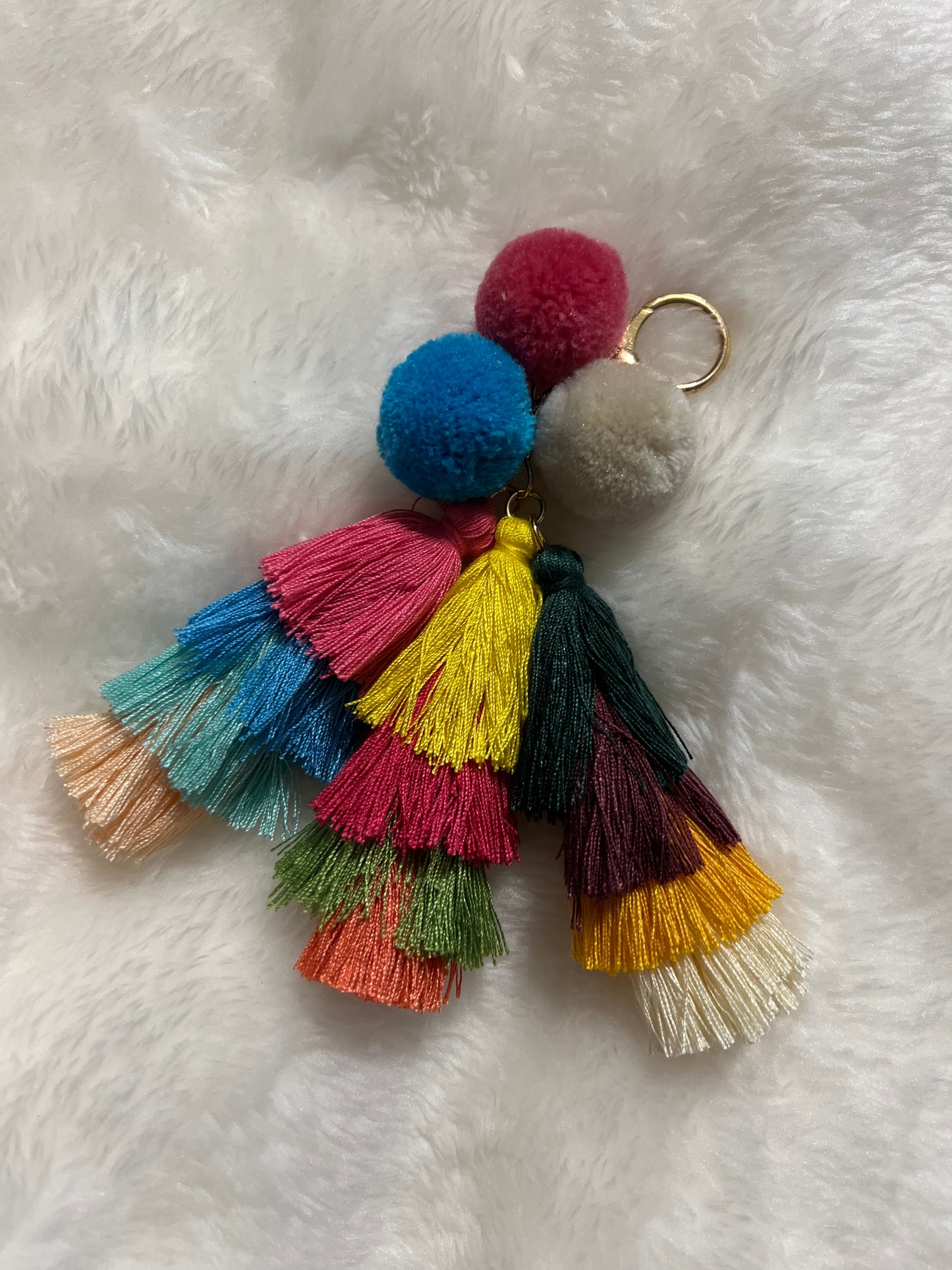 Rainbow Tassel keychain