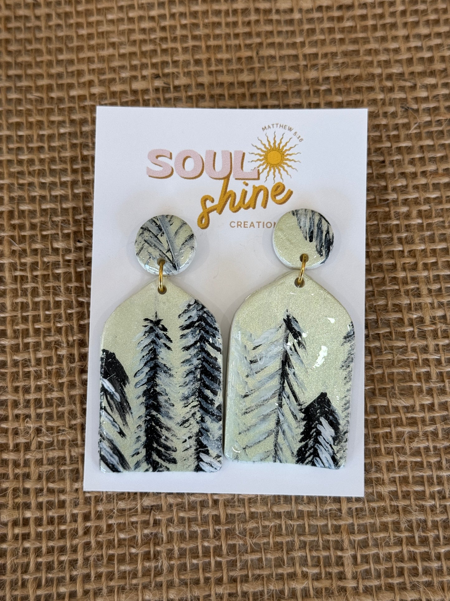 Sage Trees Clay Earrings