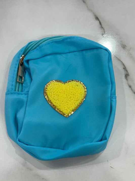 Blue mini bag with yellow heart