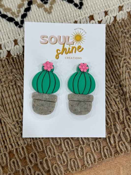 Succulent clay earrings