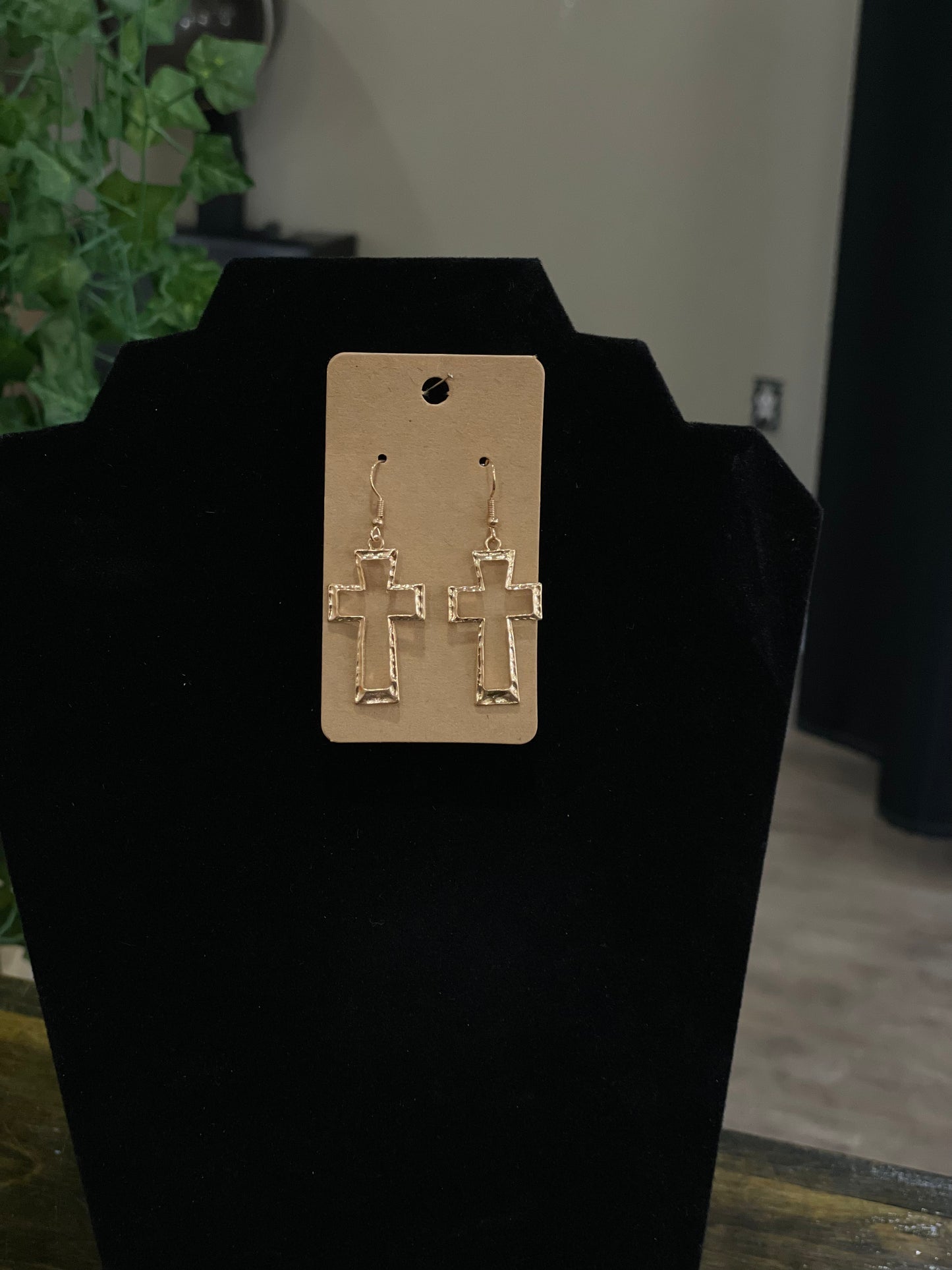 Gold Cross Earrings