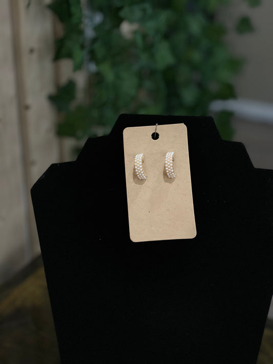 Pearl Paved Earrings
