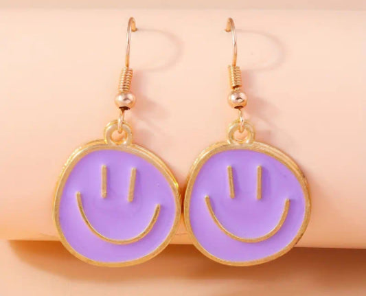 Smiley dangle earrings