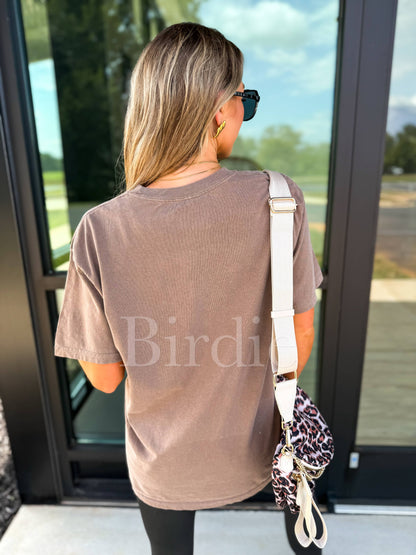 Rhinestone Turkey Graphic Tee on Espresso