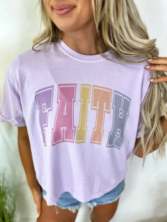 Faith Boxy Orchid Graphic Tee: 2XL