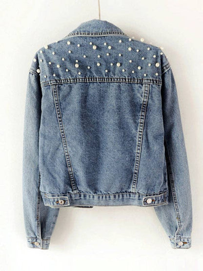 Long Sleeves Split-Joint Lapel Denim Jackets